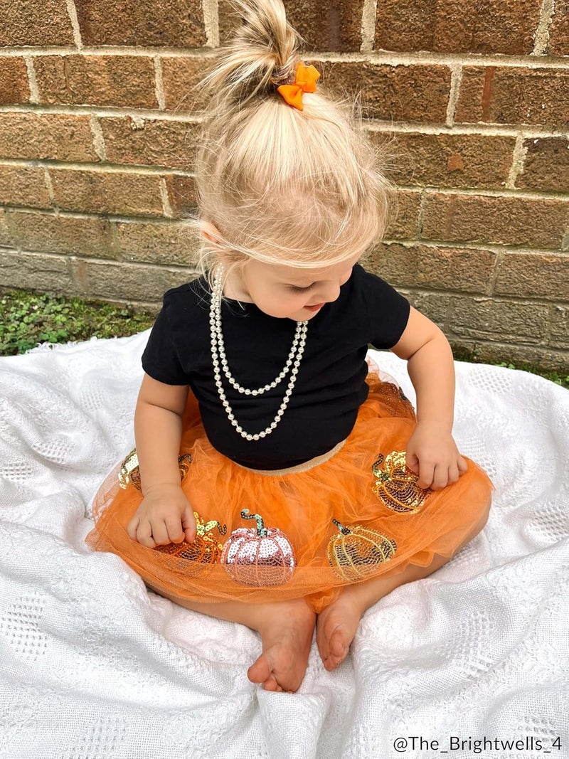 MudPie baby-girls Children's Pumpkin Patch Sequin Tutu; One Size - Image 2